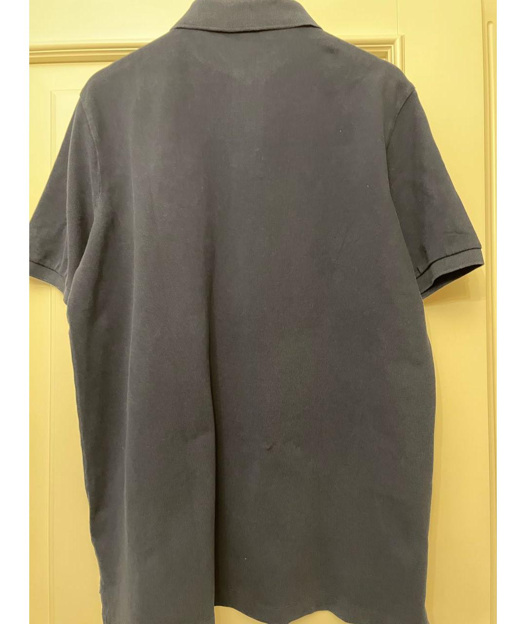 POLO RALPH LAUREN Темно-синее хлопковое поло с коротким рукавом, фото 3