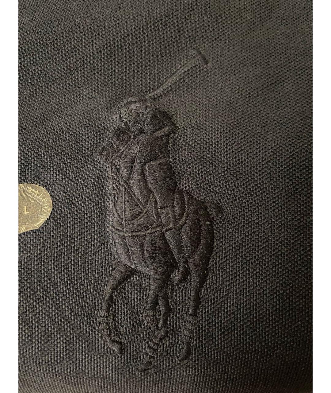 POLO RALPH LAUREN Темно-синее хлопковое поло с коротким рукавом, фото 5