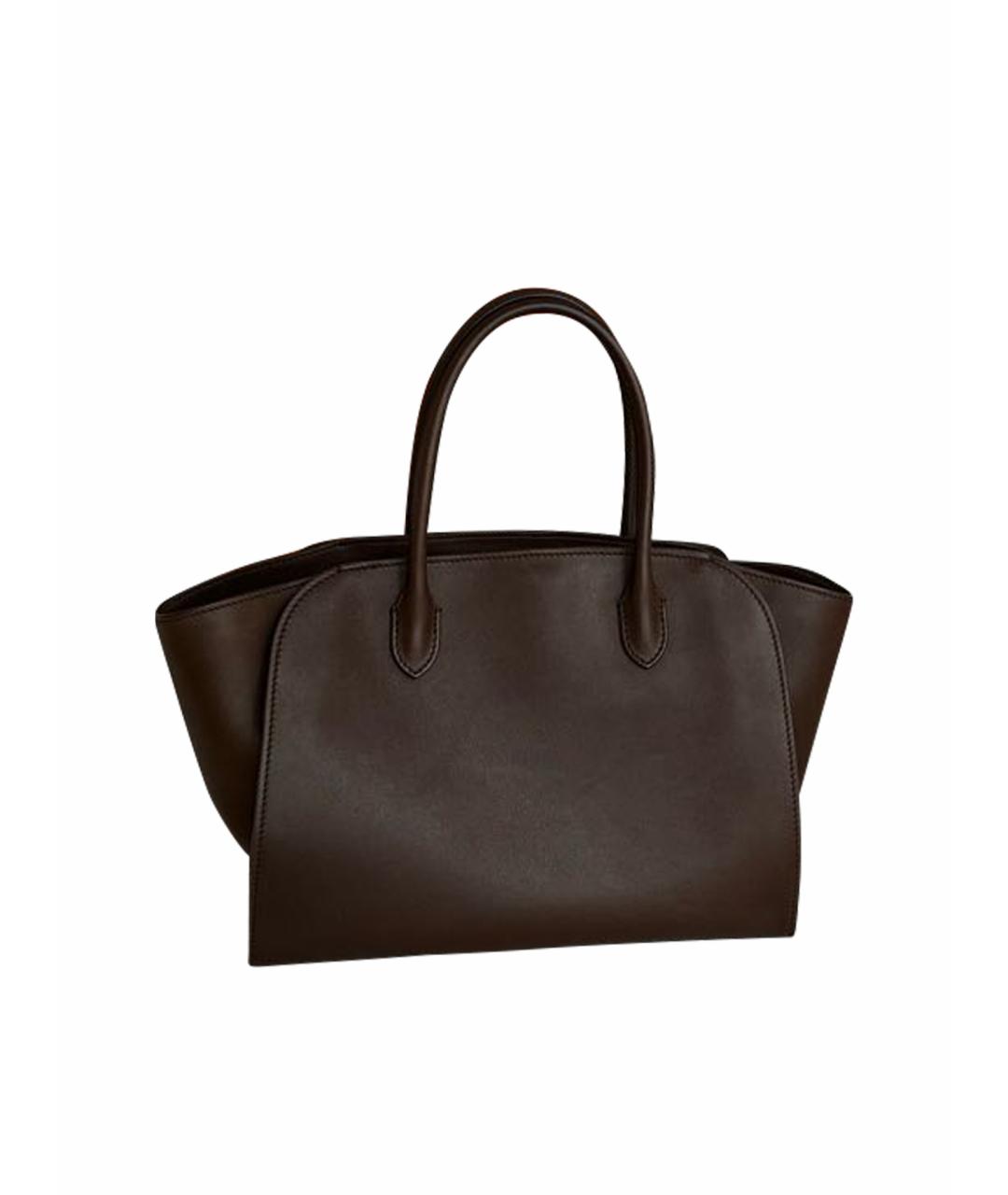 THE ROW Коричневая кожаная сумка с короткими ручками, фото 1