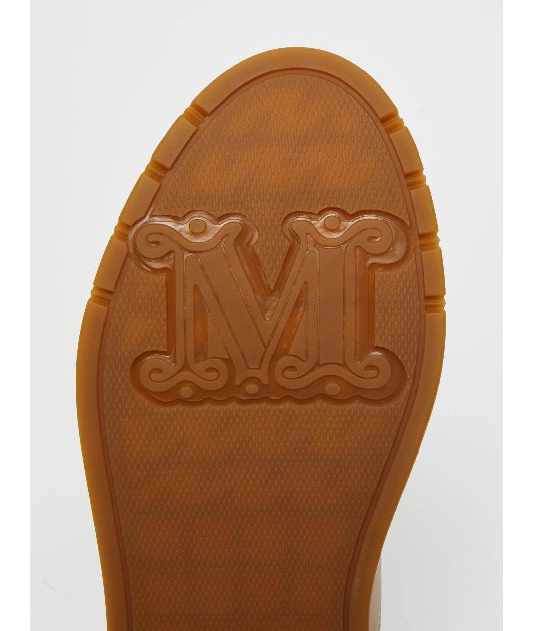 MAX MARA Бежевые кожаные кроссовки, фото 5