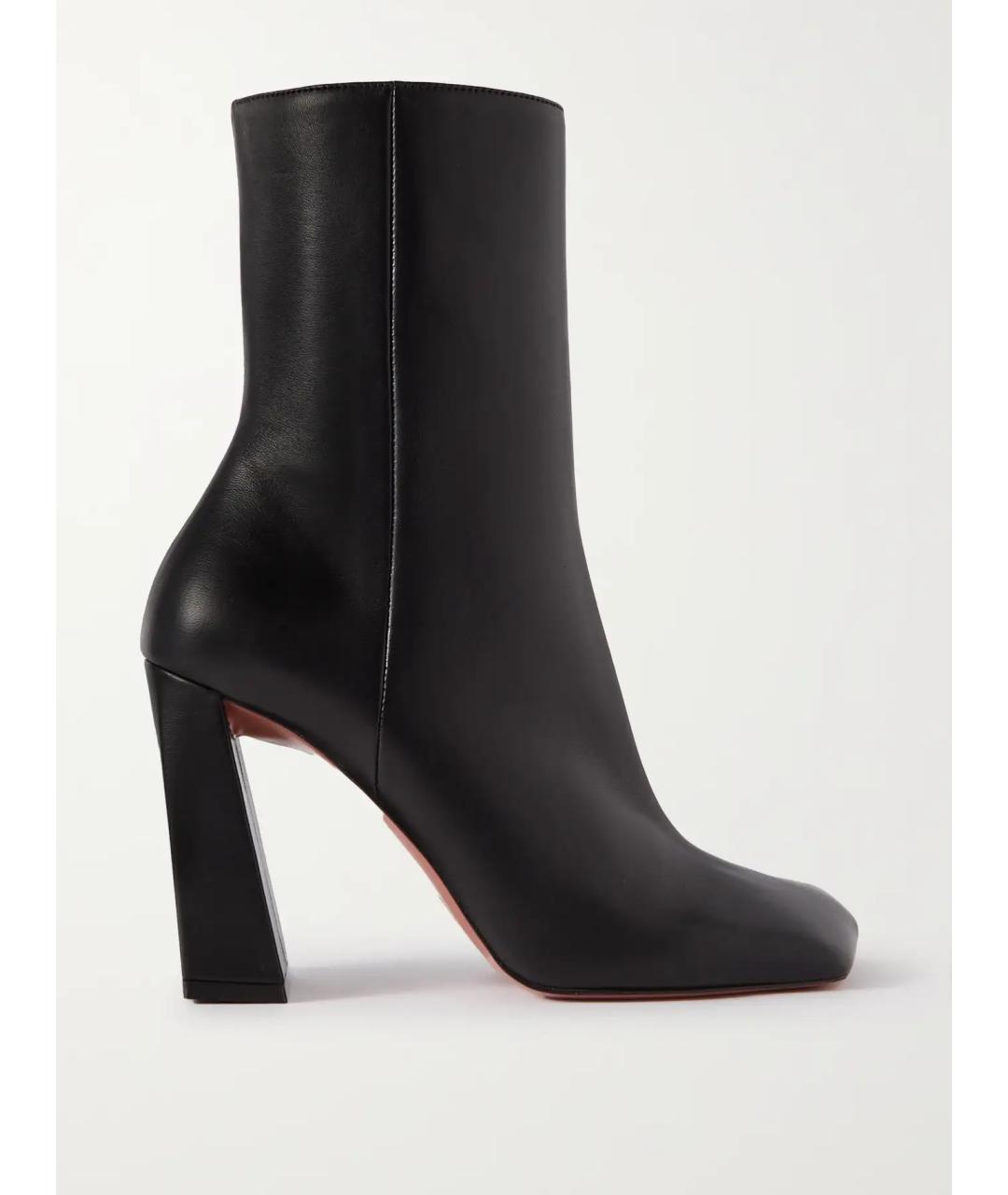 Amina Muaddi Черные кожаные ботильоны, фото 5