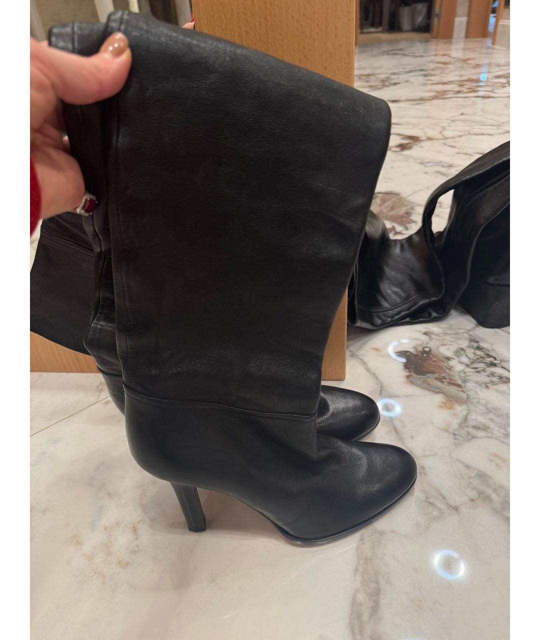 JIMMY CHOO Черные кожаные ботфорты, фото 7