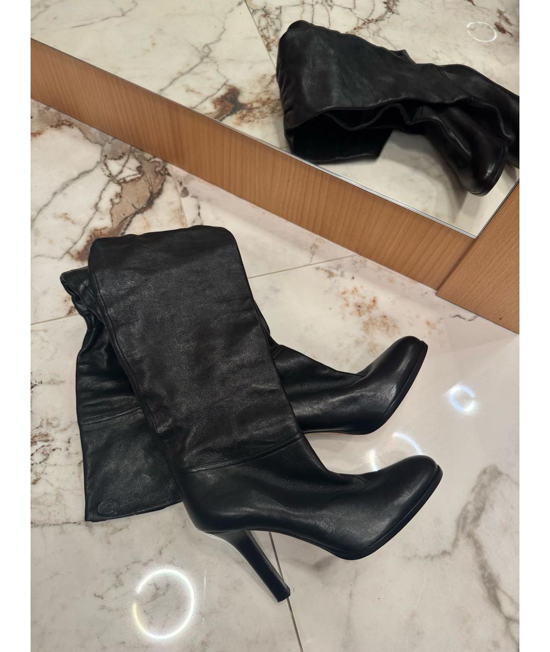 JIMMY CHOO Черные кожаные ботфорты, фото 4