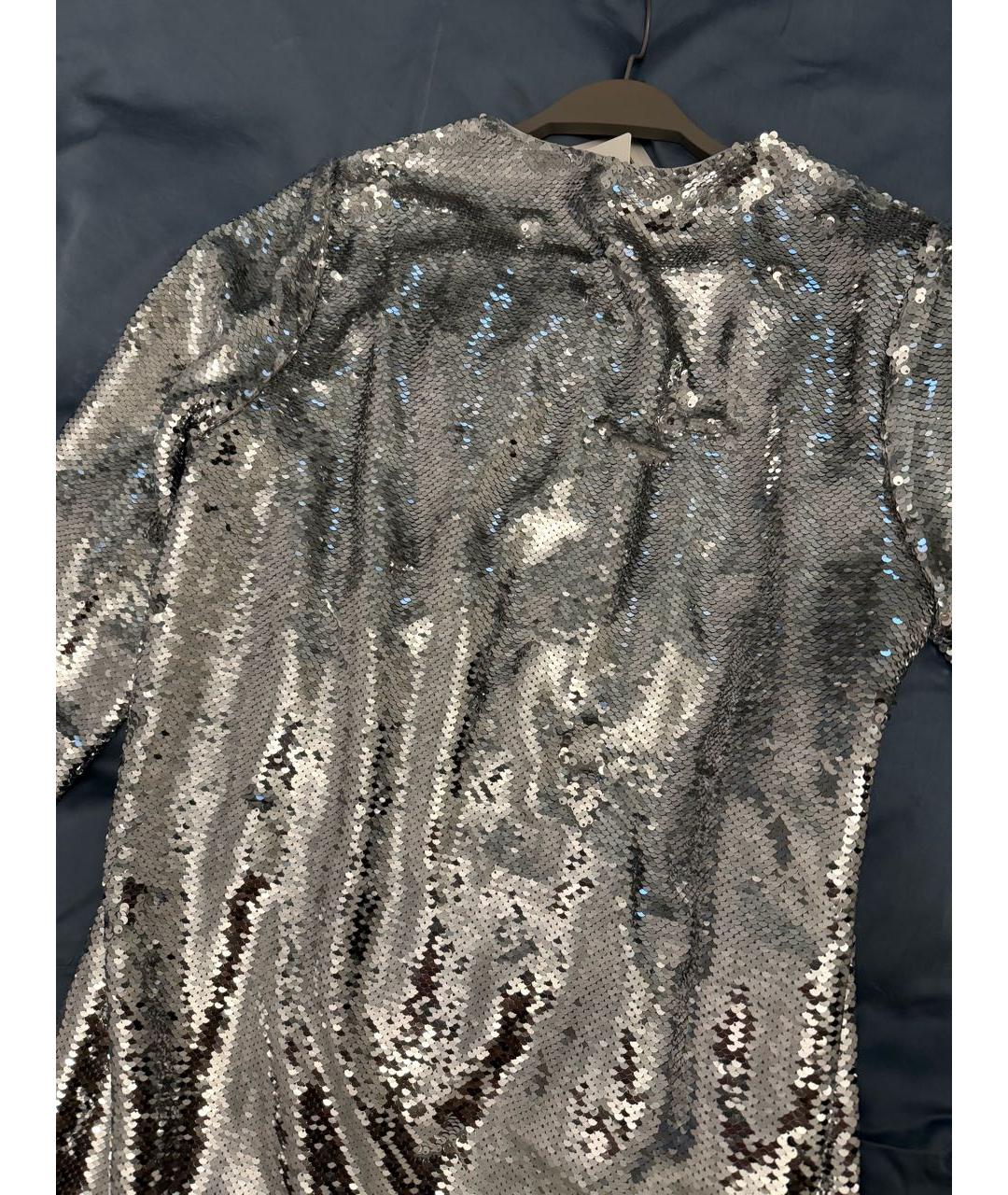 GANNI Серебряное полиэстеровое вечернее платье, фото 2