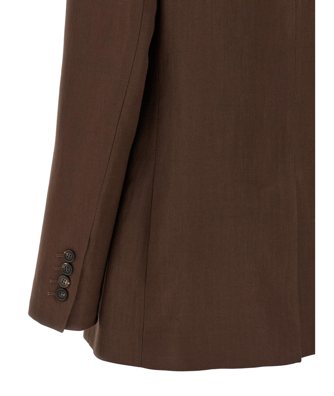 BRUNELLO CUCINELLI Коричневый вискозный жакет/пиджак, фото 4
