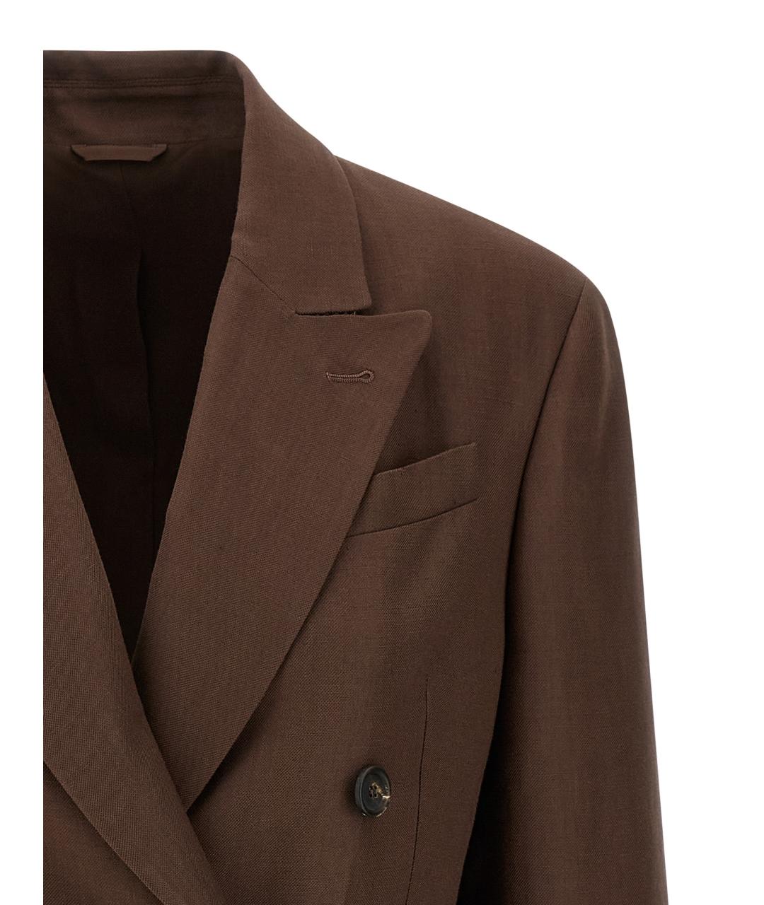 BRUNELLO CUCINELLI Коричневый вискозный жакет/пиджак, фото 3