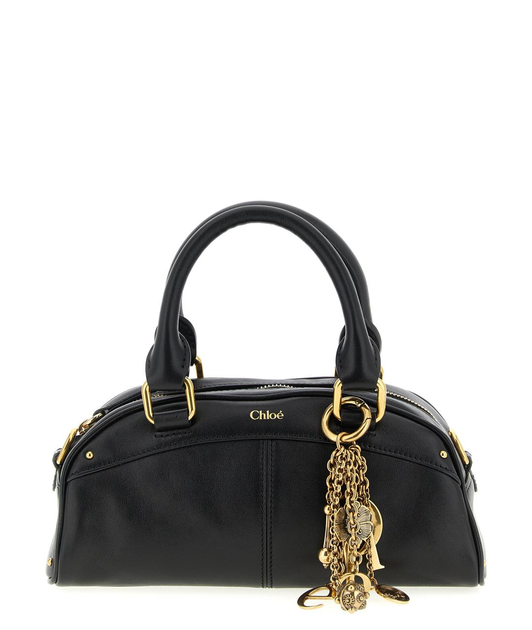 CHLOE Черная кожаная сумка с короткими ручками, фото 1
