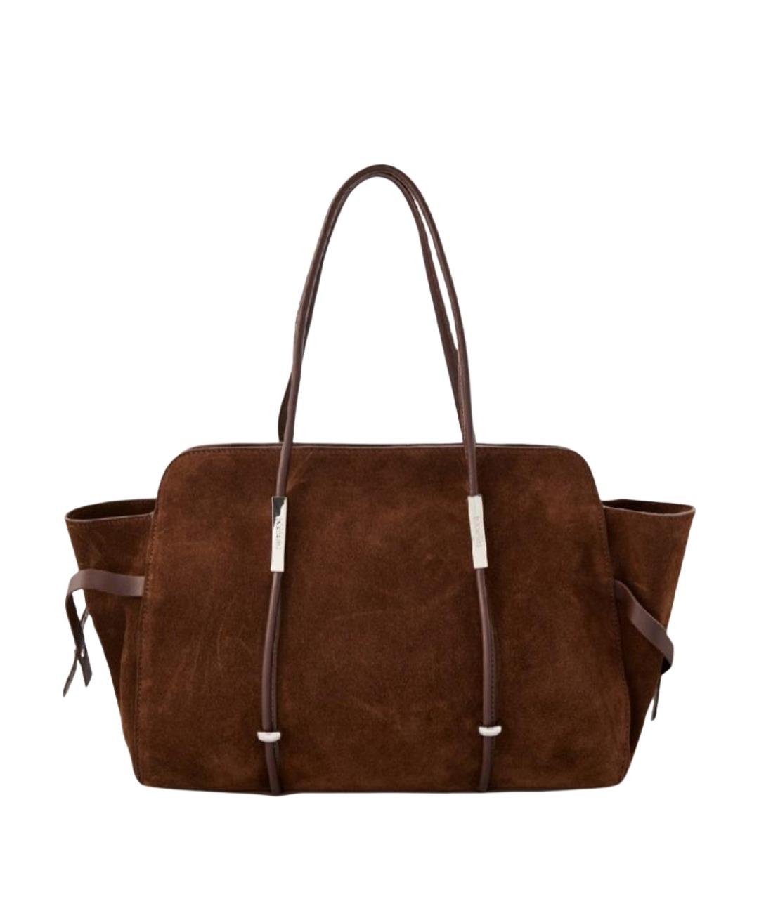 ICEBERG Коричневая замшевая сумка тоут, фото 1