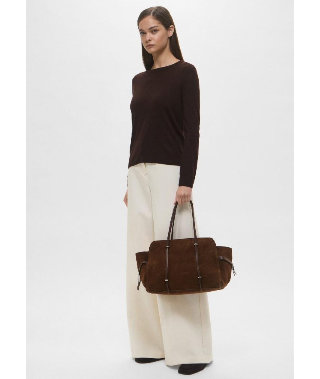 ICEBERG Коричневая замшевая сумка тоут, фото 5