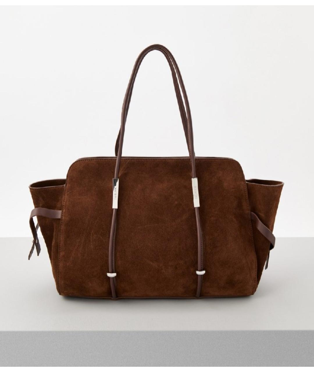 ICEBERG Коричневая замшевая сумка тоут, фото 7