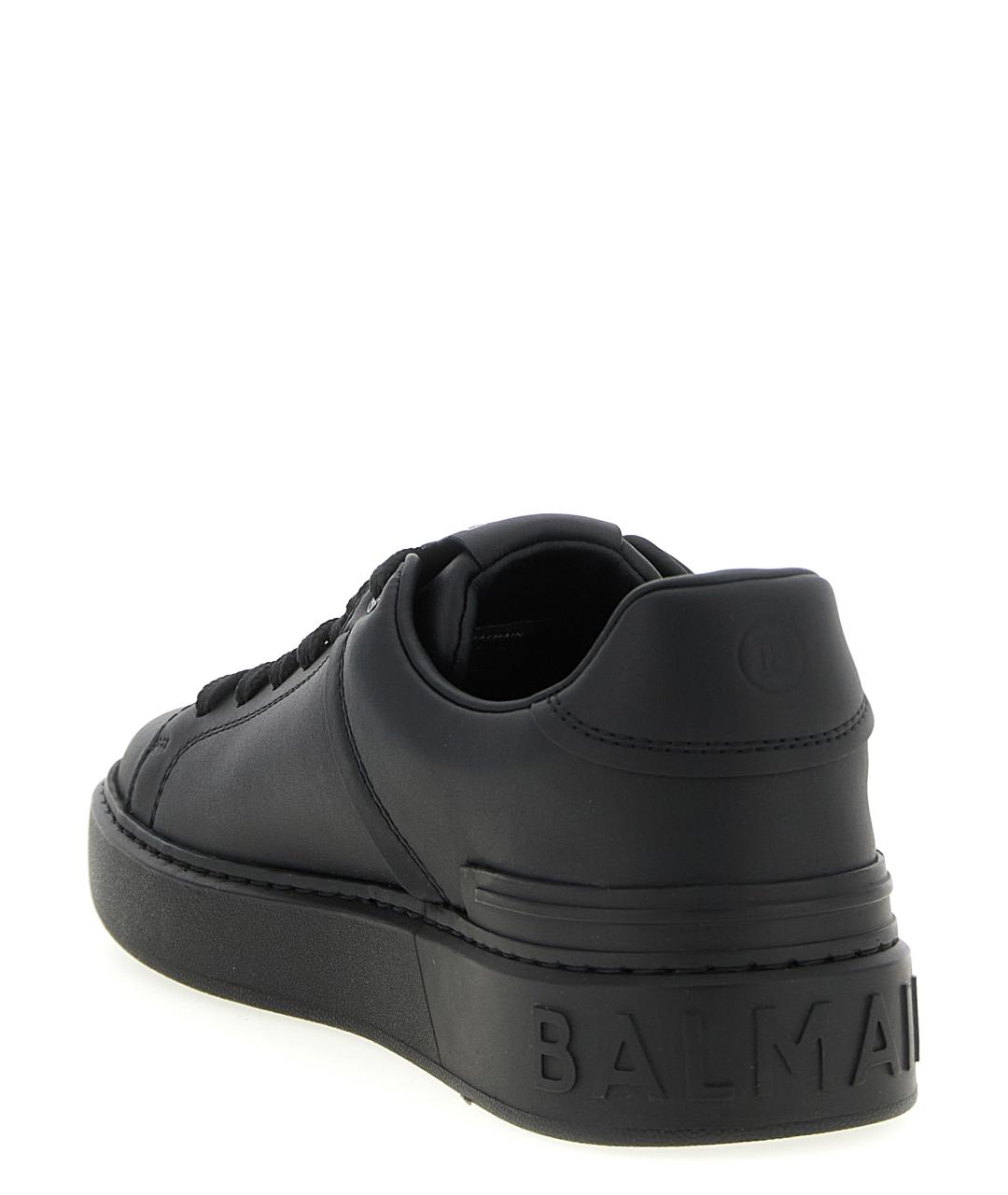 BALMAIN Черные кожаные низкие кроссовки / кеды, фото 3