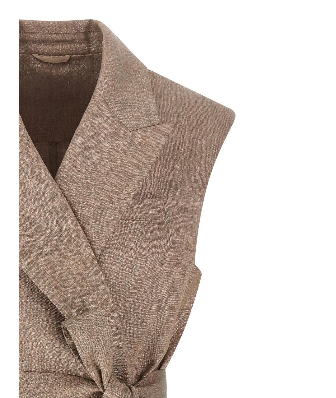 BRUNELLO CUCINELLI Розовый льняной жилет, фото 3