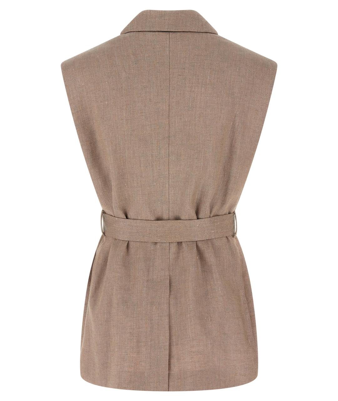 BRUNELLO CUCINELLI Розовый льняной жилет, фото 2