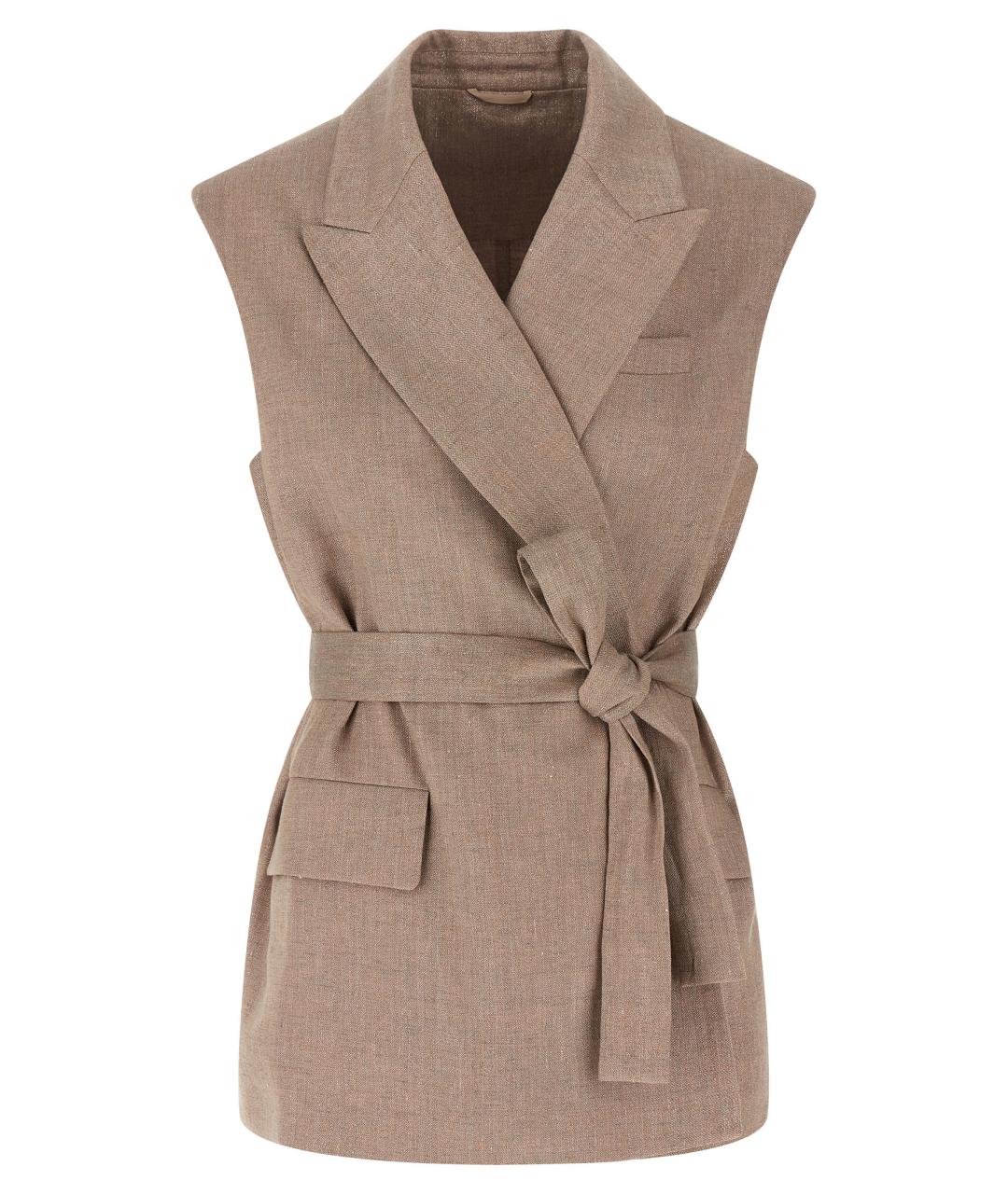 BRUNELLO CUCINELLI Розовый льняной жилет, фото 1