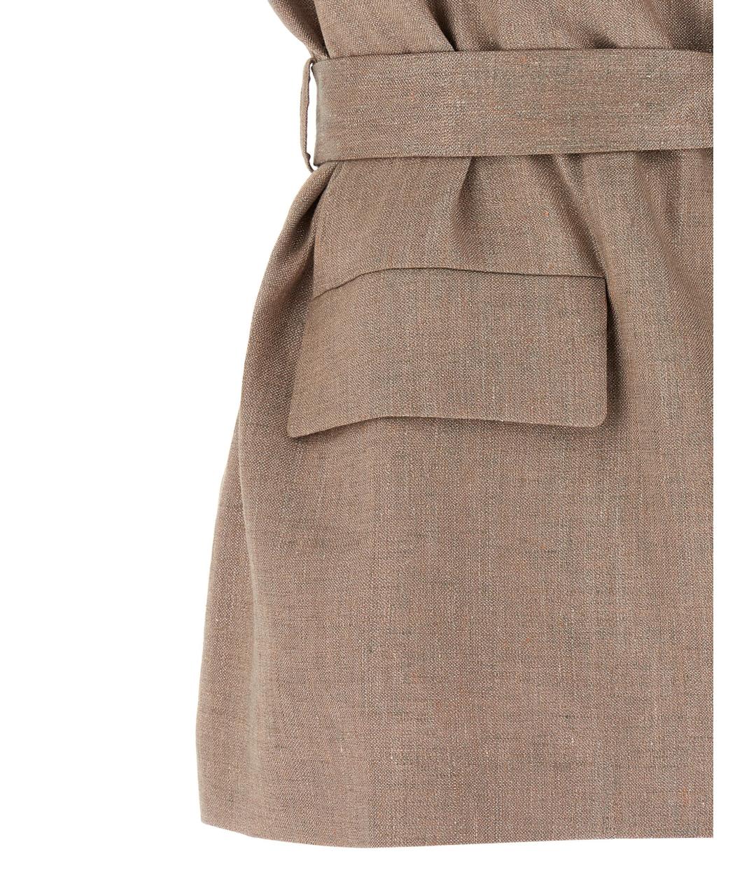 BRUNELLO CUCINELLI Розовый льняной жилет, фото 4