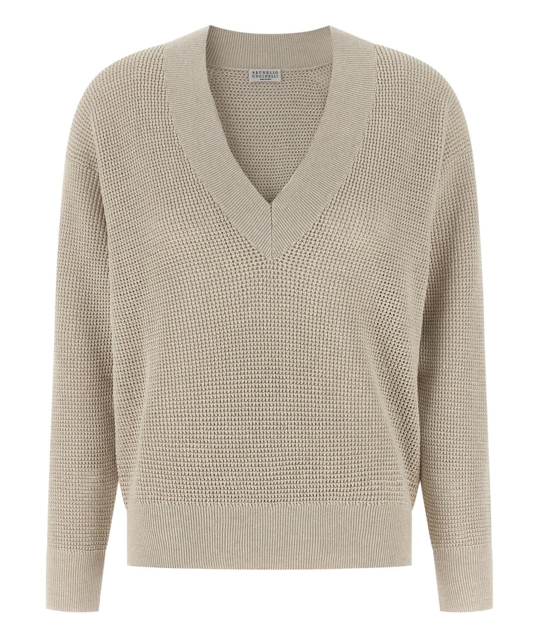 BRUNELLO CUCINELLI Бежевый хлопковый кардиган, фото 1