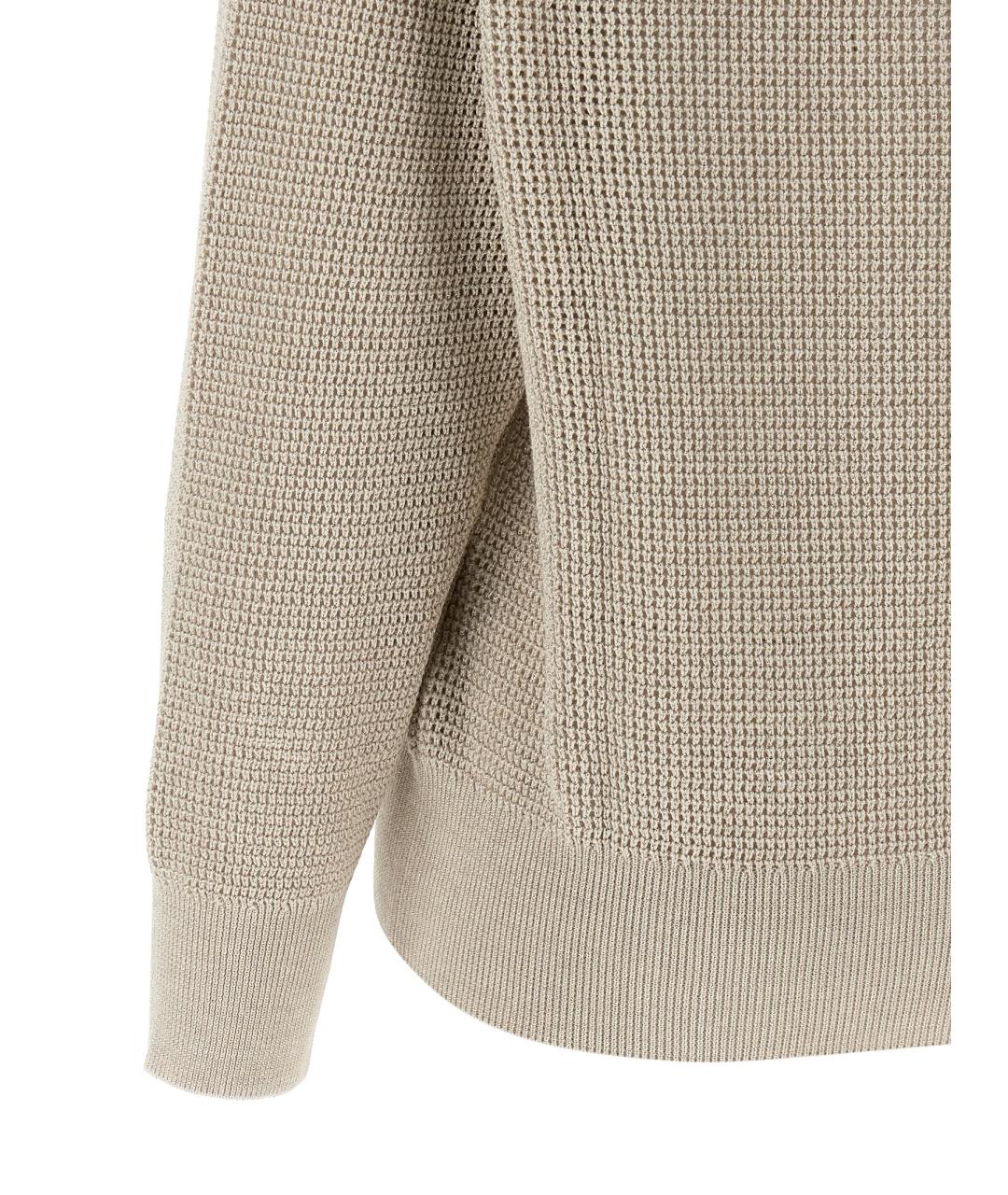 BRUNELLO CUCINELLI Бежевый хлопковый кардиган, фото 4