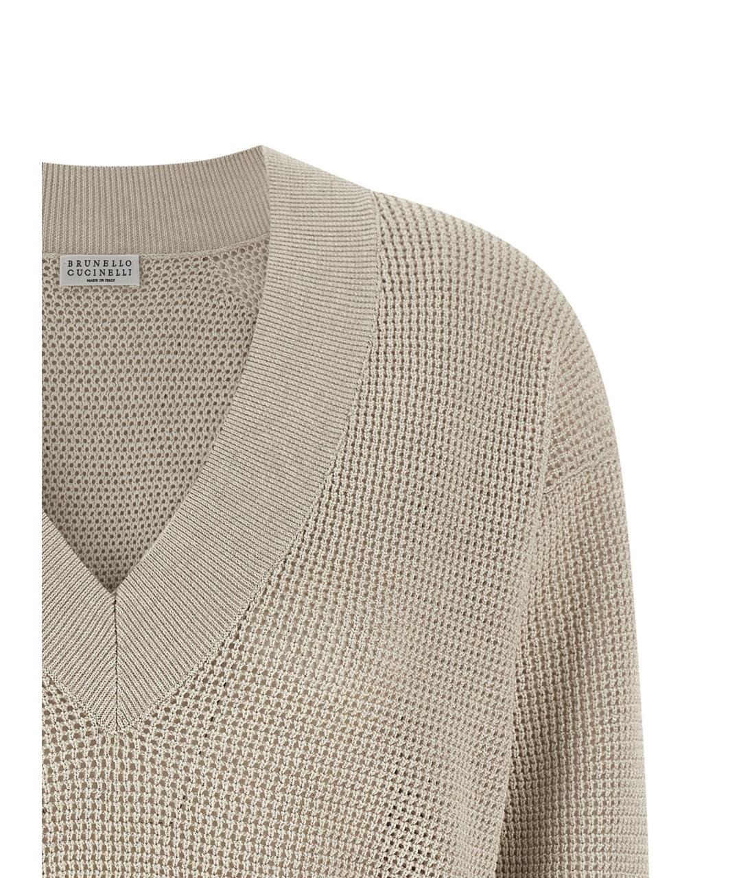BRUNELLO CUCINELLI Бежевый хлопковый кардиган, фото 3