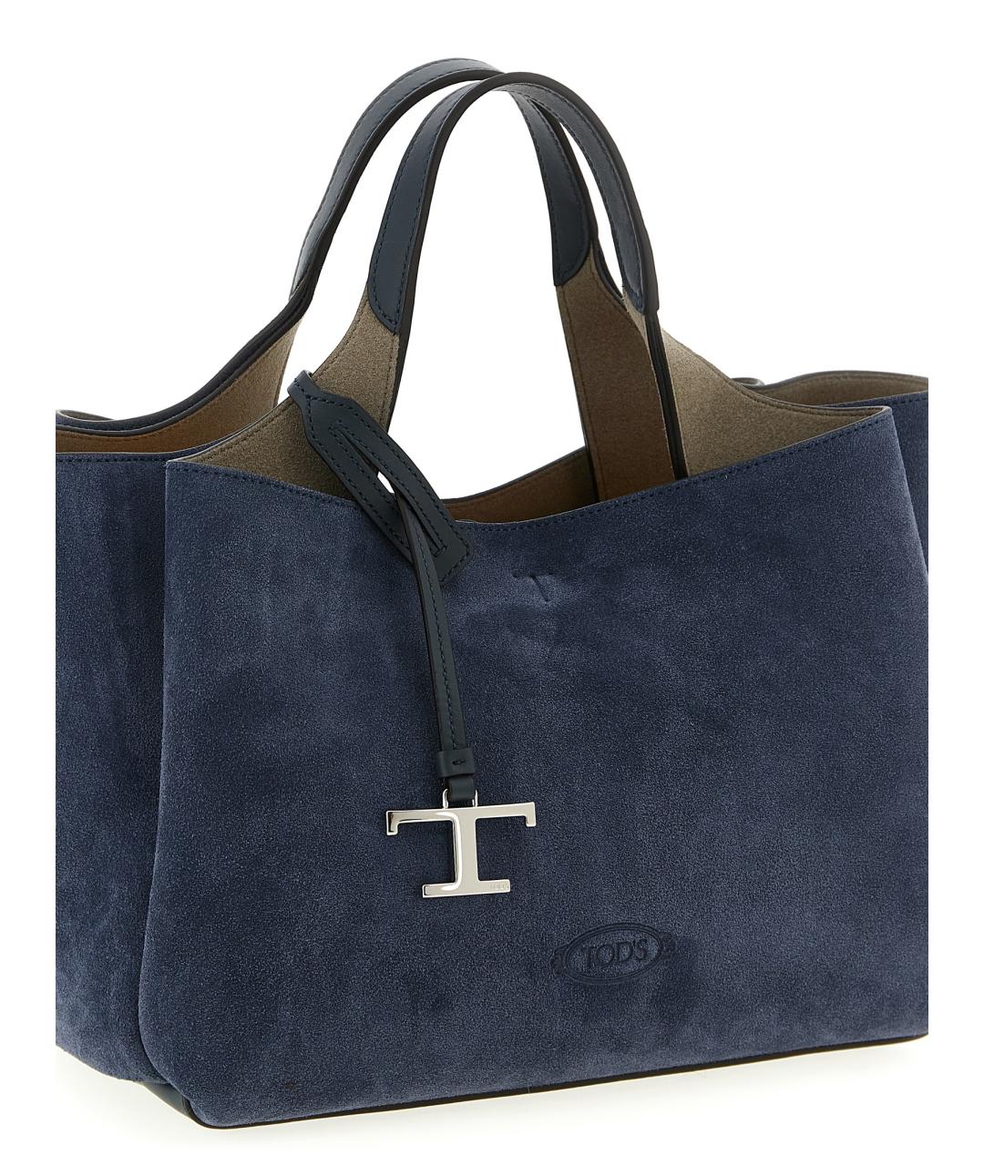 TOD'S Синяя замшевая сумка тоут, фото 3