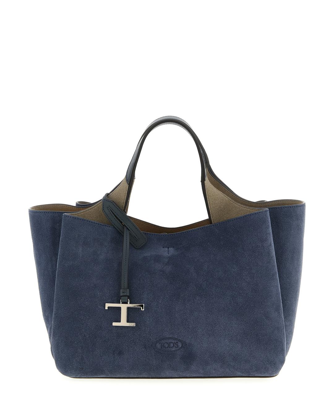 TOD'S Синяя замшевая сумка тоут, фото 1