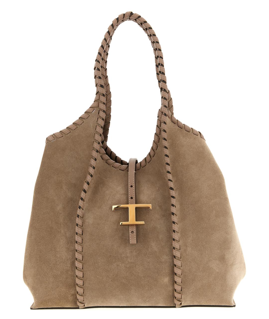 TOD'S Коричневая замшевая сумка через плечо, фото 1