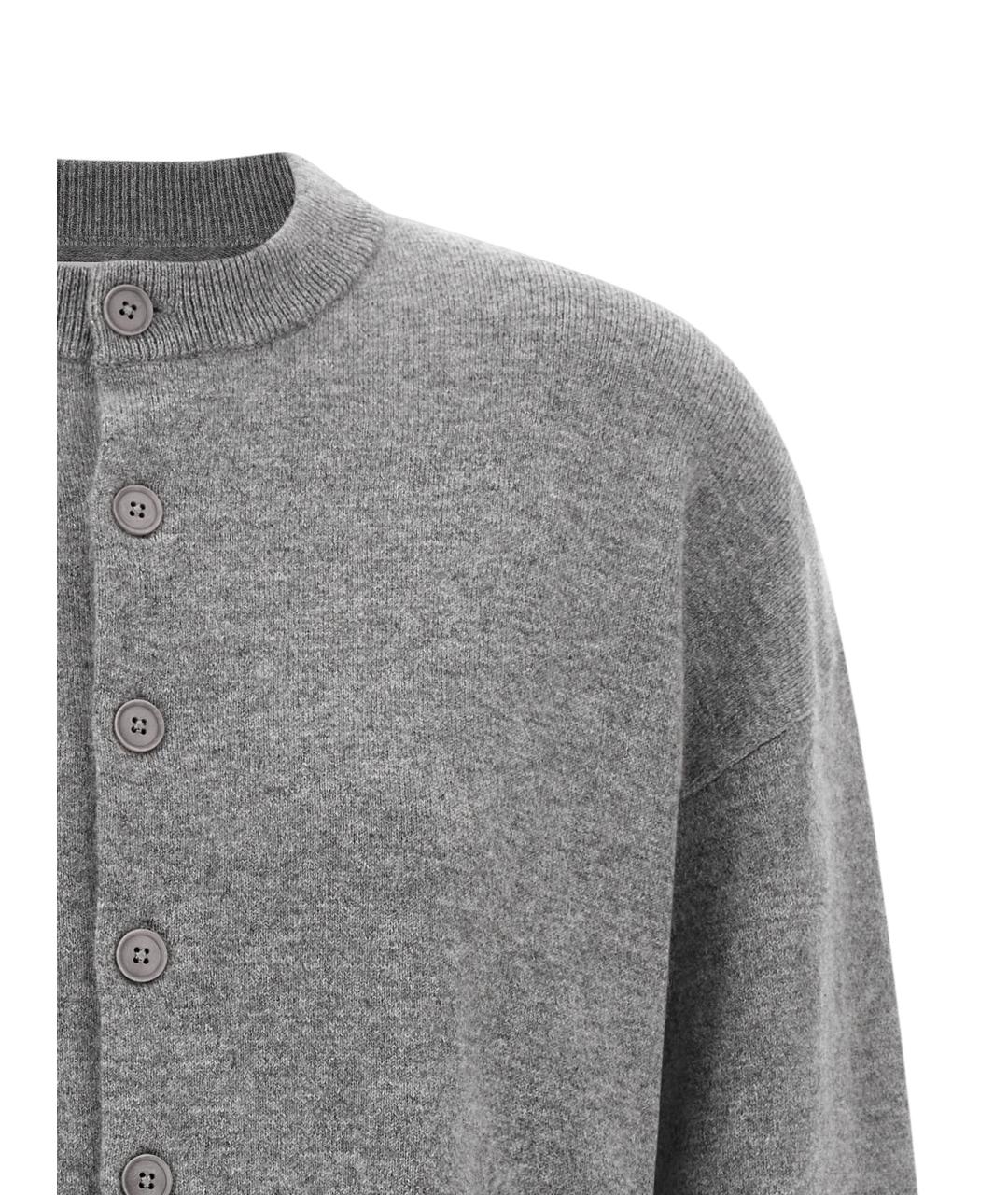 EXTREME CASHMERE Серый шерстяной кардиган, фото 3