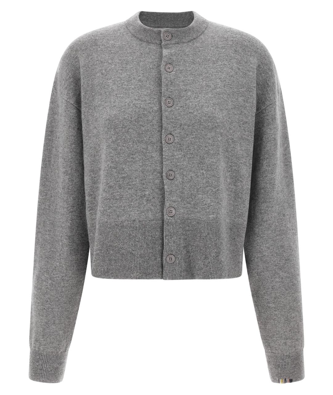 EXTREME CASHMERE Серый шерстяной кардиган, фото 1