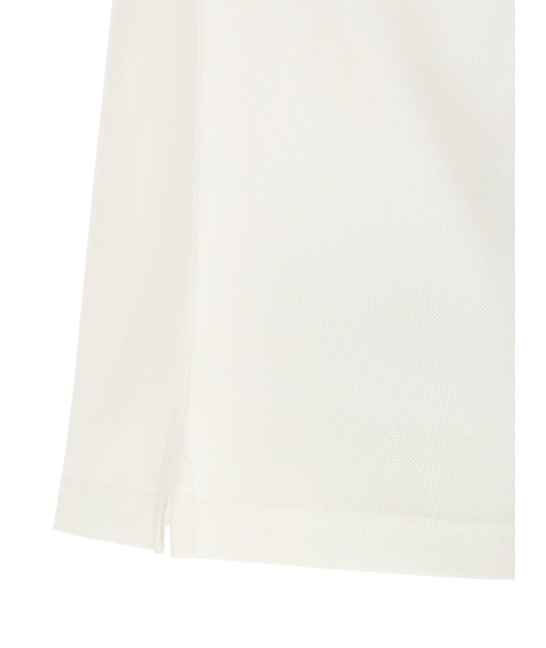 BURBERRY Бежевое хлопковое поло с коротким рукавом, фото 4