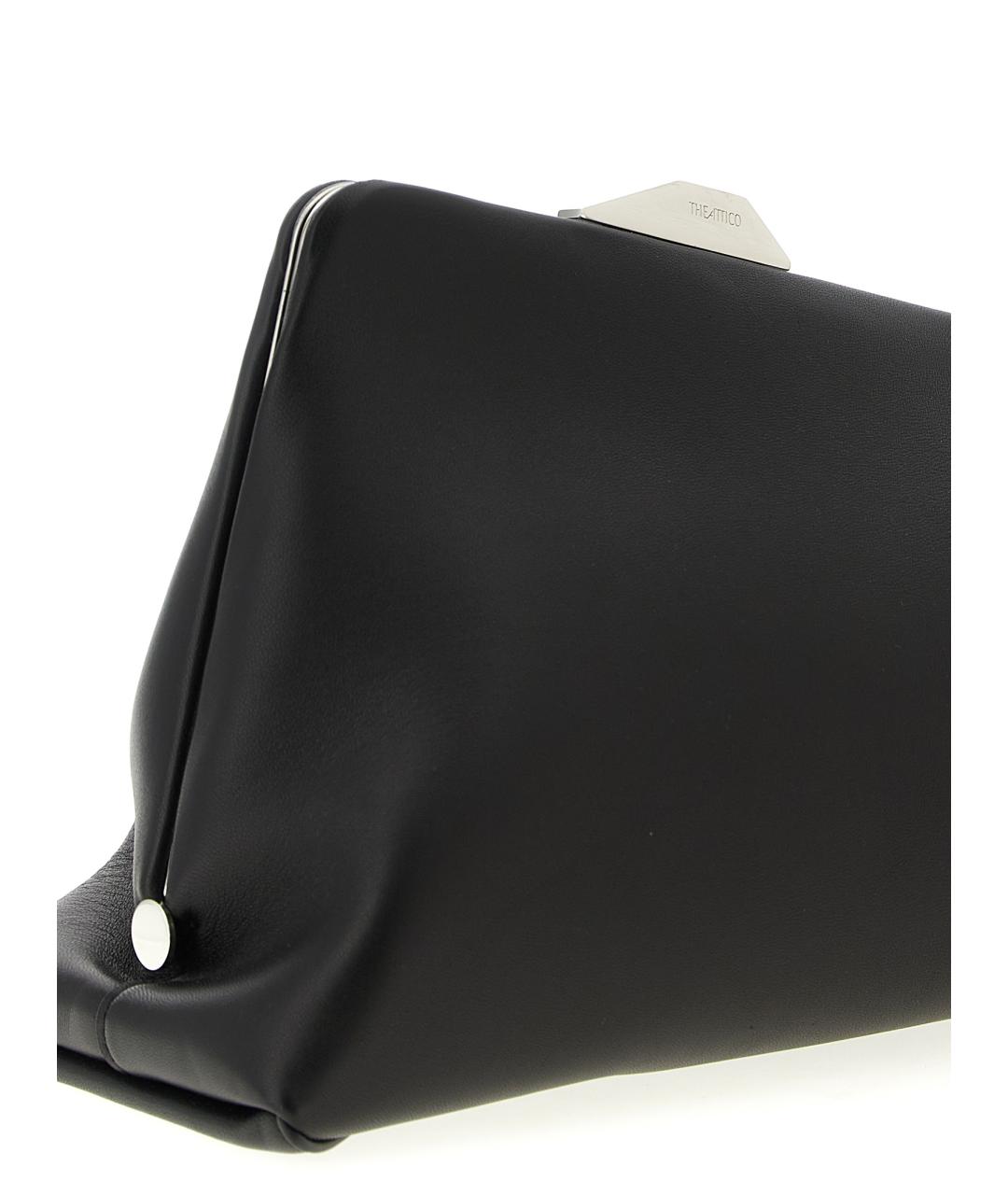 THE ATTICO Черная кожаная сумка через плечо, фото 3