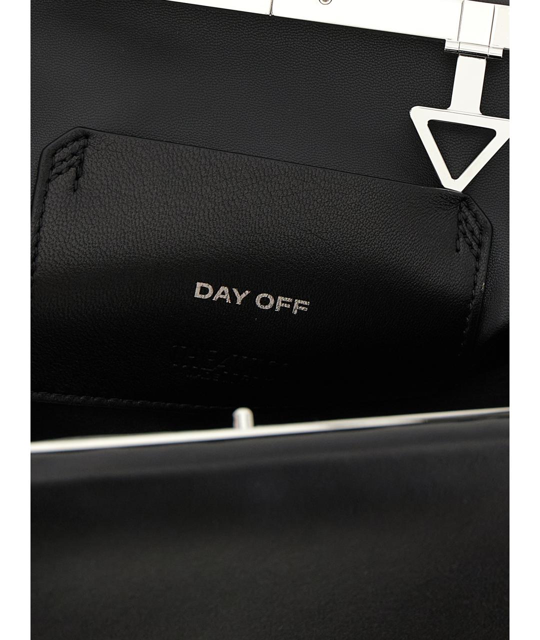 THE ATTICO Черная кожаная сумка через плечо, фото 4