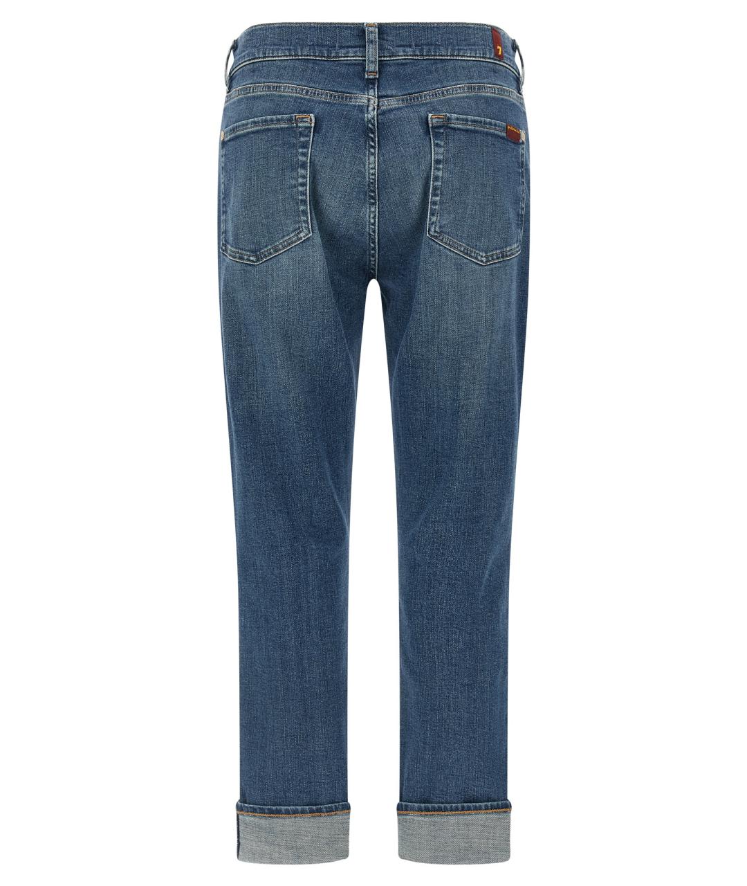 7 FOR ALL MANKIND Голубые хлопковые джинсы слим, фото 2