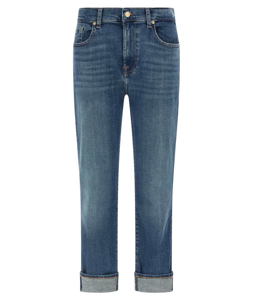 7 FOR ALL MANKIND Голубые хлопковые джинсы слим, фото 1
