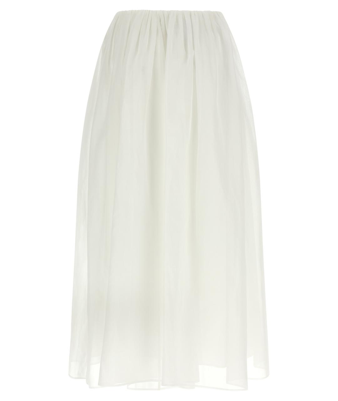 BRUNELLO CUCINELLI Белая хлопковая юбка миди, фото 2