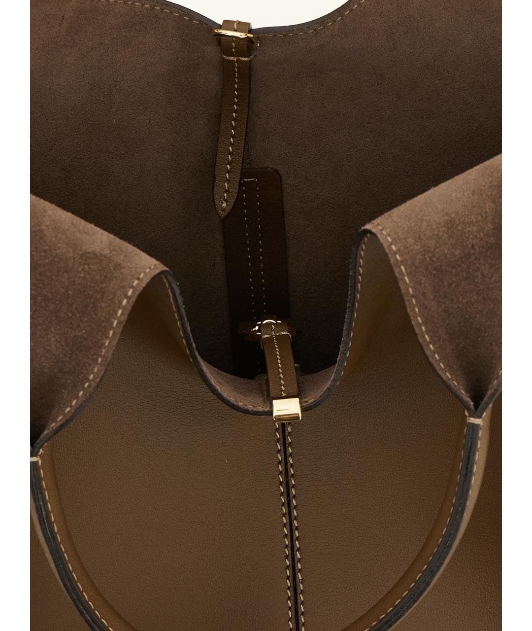 TOD'S Коричневая кожаная сумка с короткими ручками, фото 4