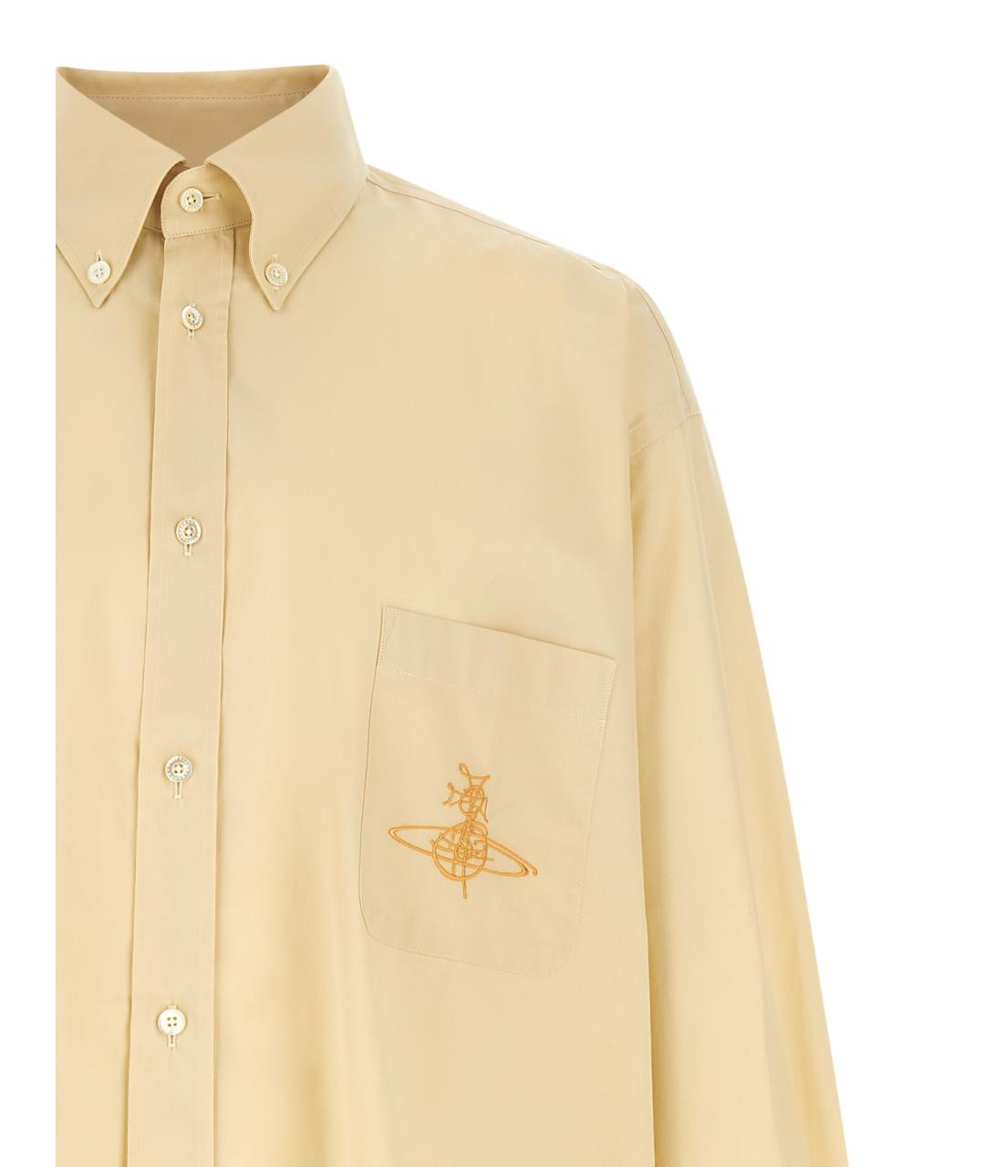 VIVIENNE WESTWOOD Бежевая хлопковая кэжуал рубашка, фото 3