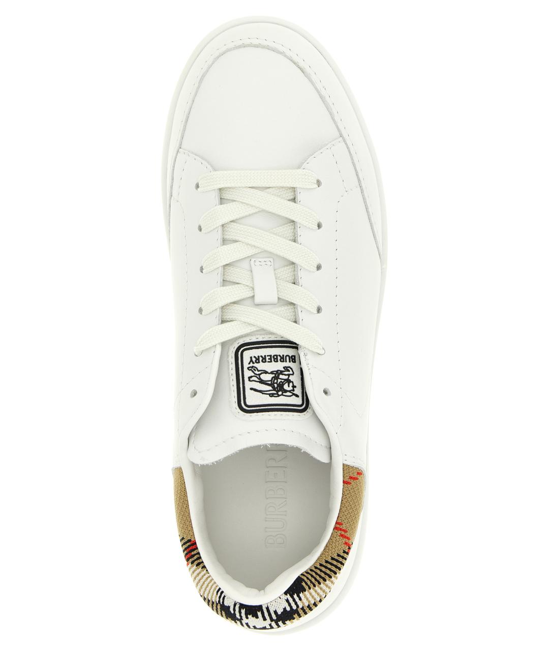 BURBERRY Белые кожаные кроссовки, фото 4