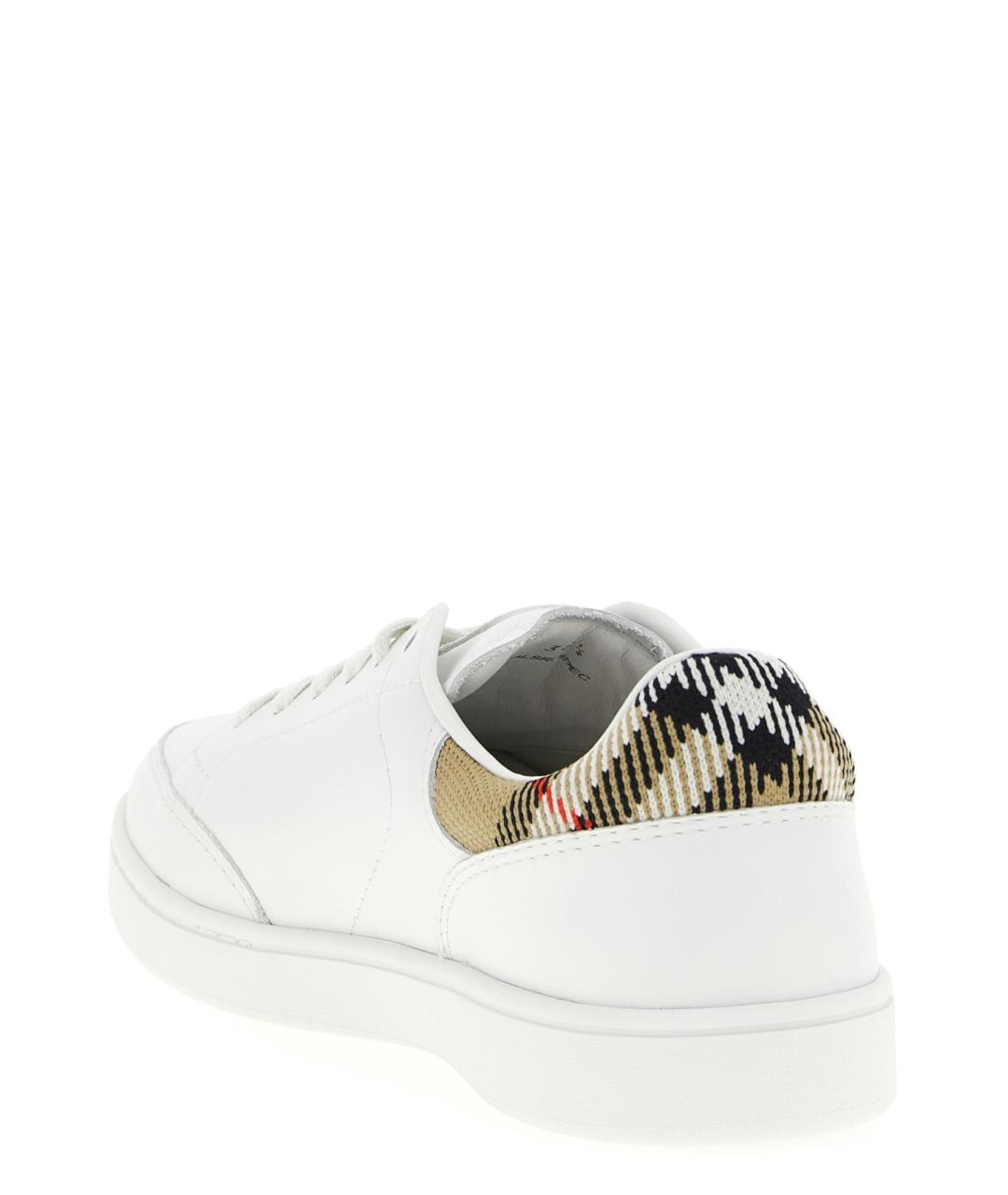 BURBERRY Белые кожаные кроссовки, фото 3