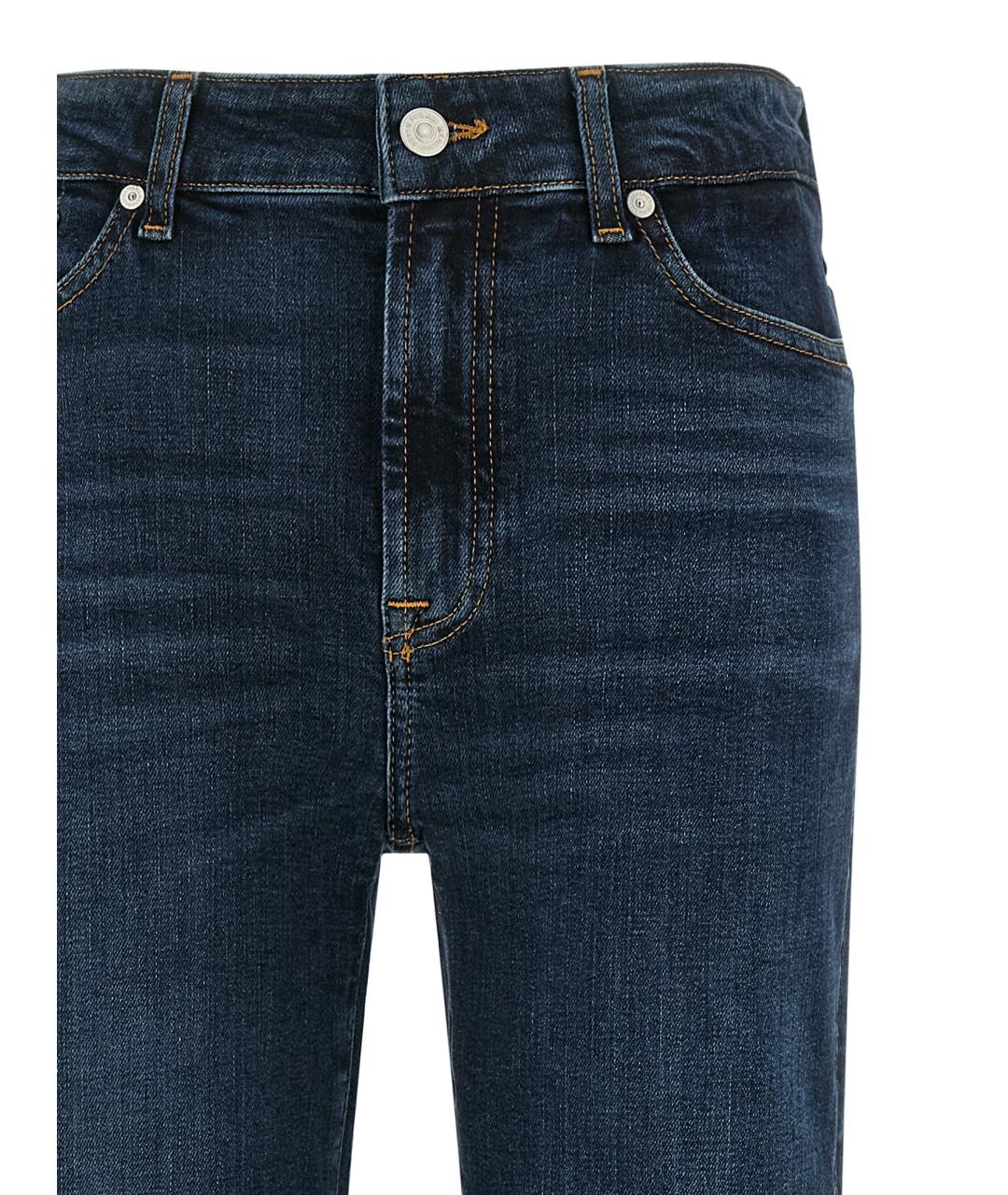 7 FOR ALL MANKIND Синие хлопковые джинсы клеш, фото 3