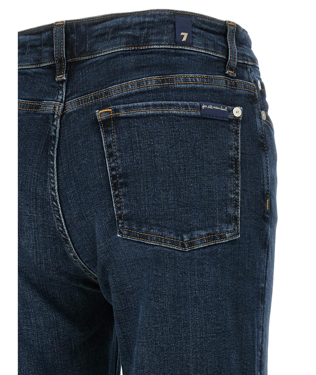 7 FOR ALL MANKIND Синие хлопковые джинсы клеш, фото 4