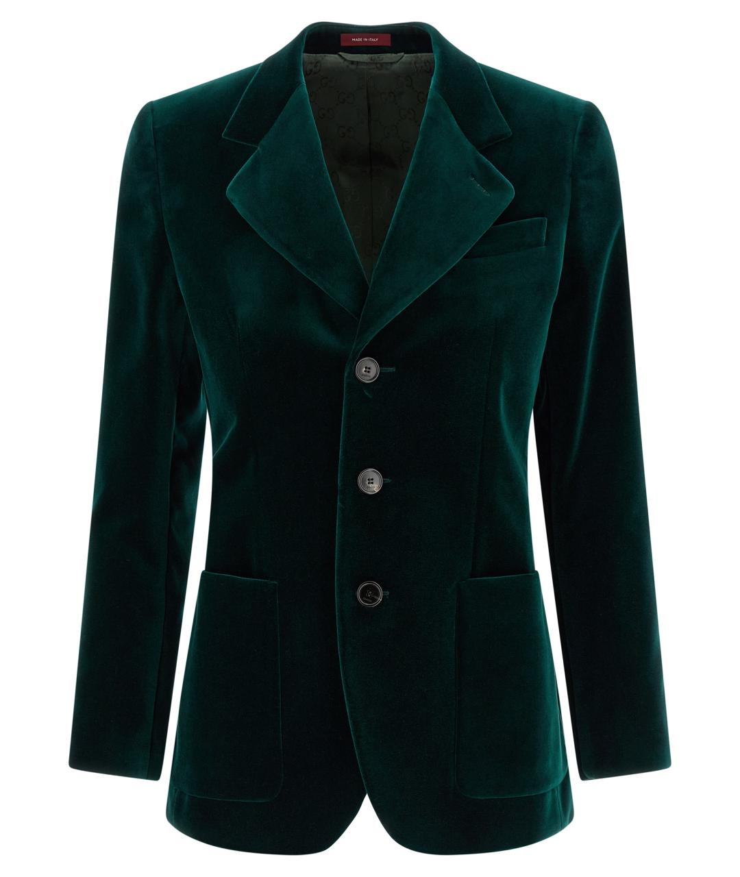 GUCCI Зеленый хлопковый жакет/пиджак, фото 1