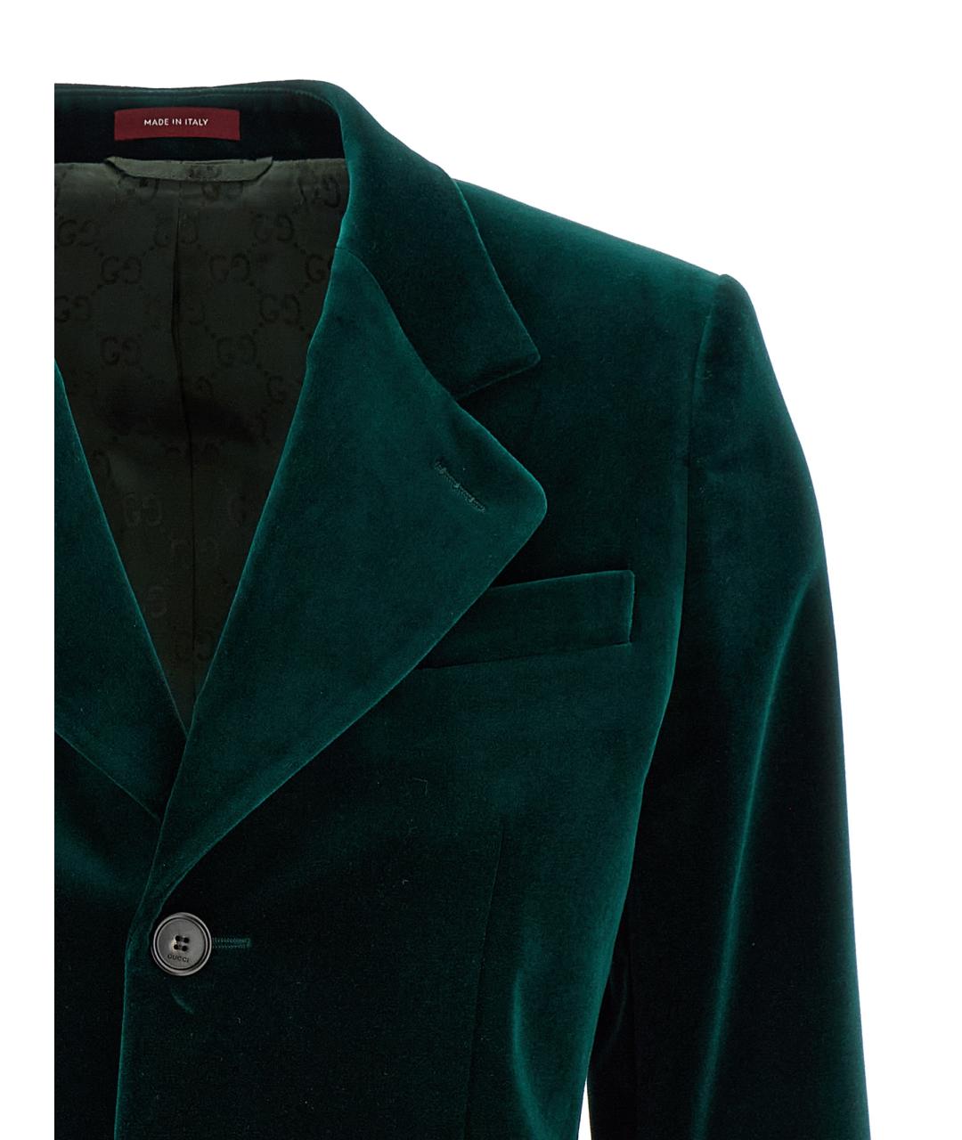 GUCCI Зеленый хлопковый жакет/пиджак, фото 3