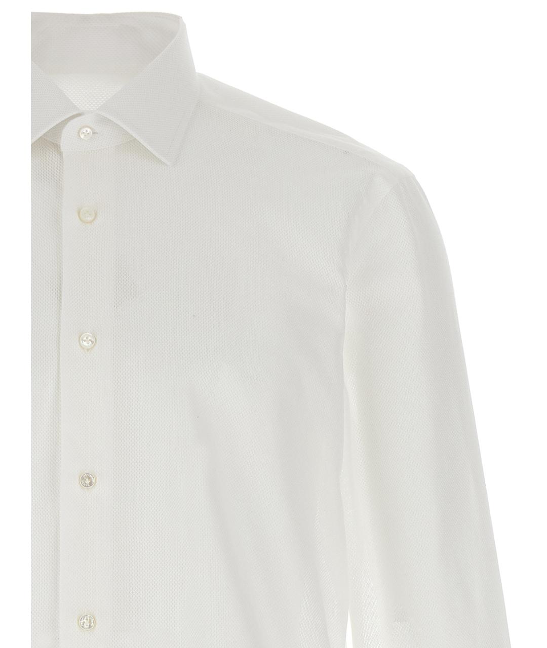 BARBA Белая хлопковая кэжуал рубашка, фото 3