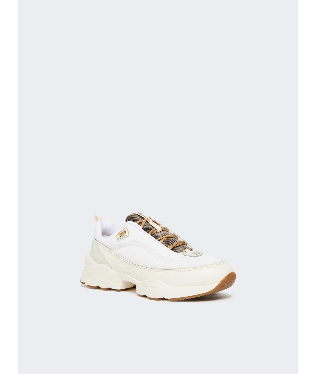 MAX MARA Белые кожаные кроссовки, фото 2