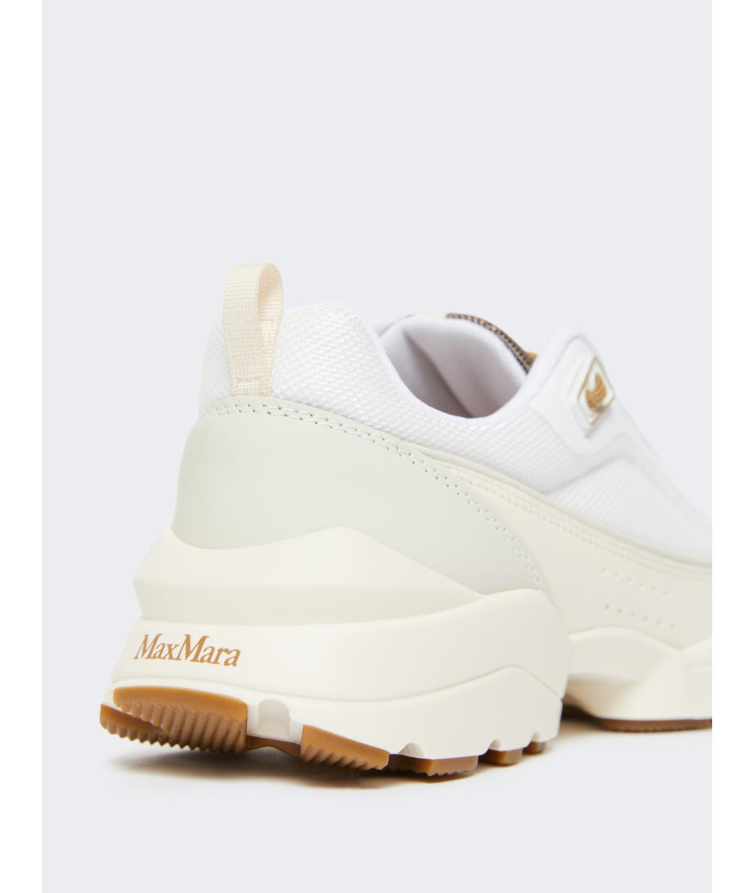 MAX MARA Белые кожаные кроссовки, фото 4
