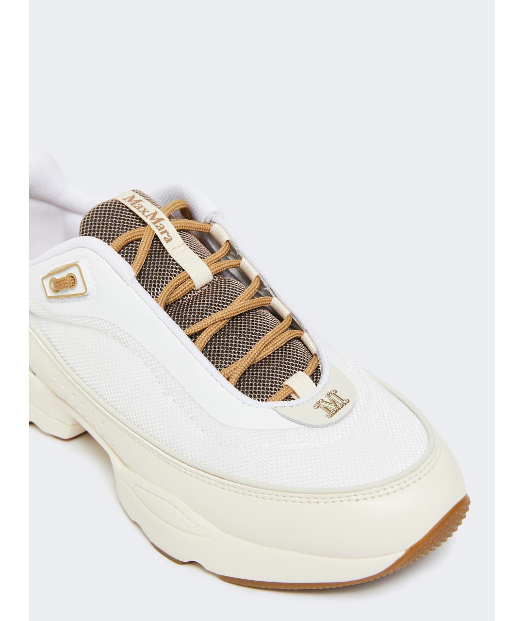 MAX MARA Белые кожаные кроссовки, фото 3