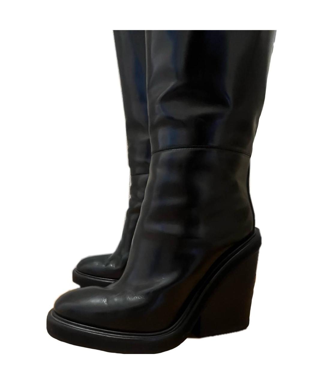 HERMES Черные сапоги из лакированной кожи, фото 3