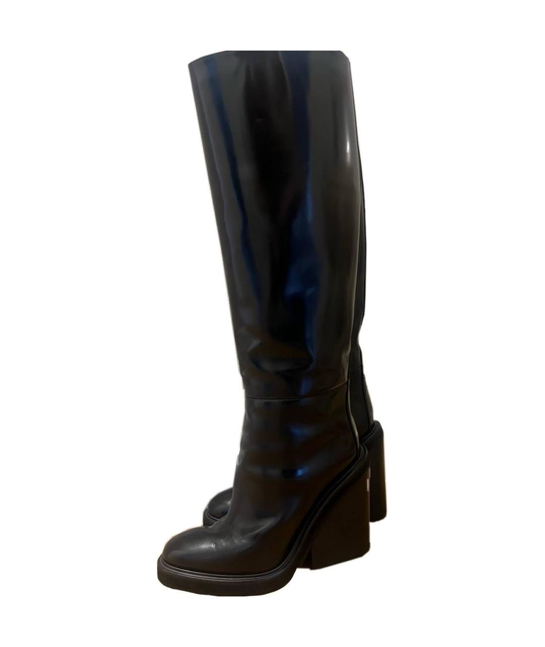 HERMES Черные сапоги из лакированной кожи, фото 8