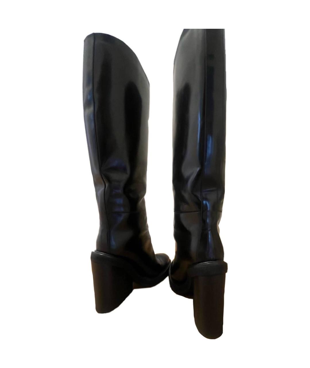 HERMES Черные сапоги из лакированной кожи, фото 4
