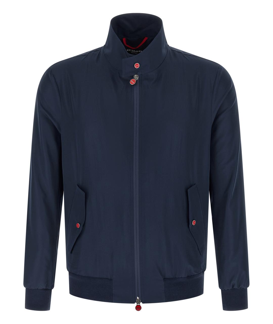 KITON Темно-синяя синтетическая куртка, фото 1