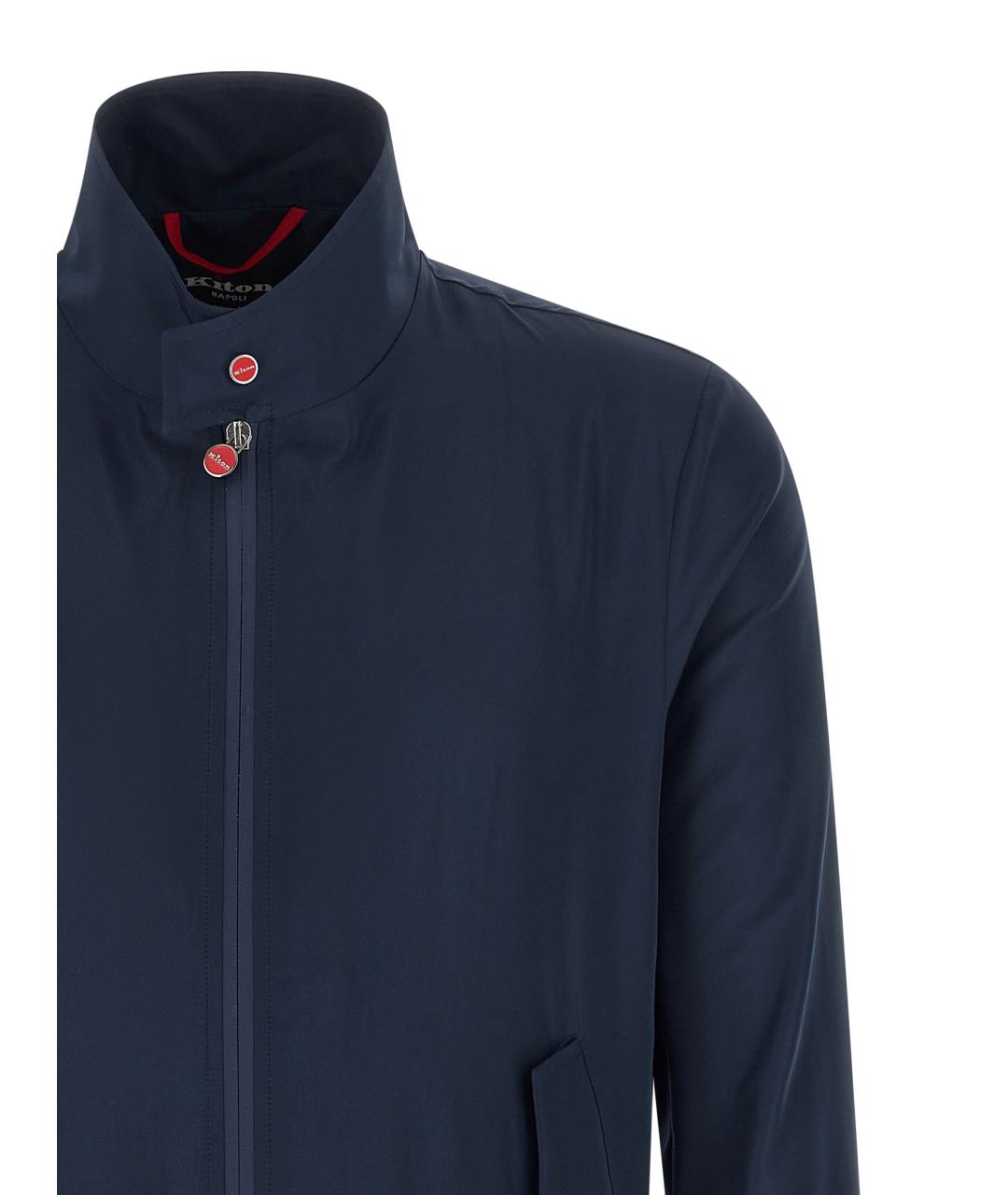 KITON Темно-синяя синтетическая куртка, фото 3